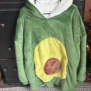 Green Hooded Avocado Blanket